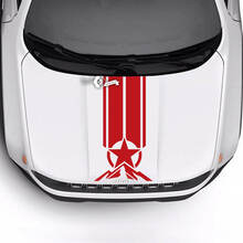 Jeep Renegade Trailhawk Sport Hood Military Star Stripe Trim Vinilo Calcomanía Pegatina
 2