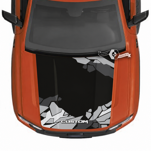 CUSTOM Full Angular Camo Hood Panel Capó Adhesivo de vinilo para Ford Ranger