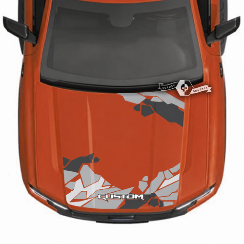 CUSTOM Open Center Angular Camo Hood Kit Capó Adhesivo de vinilo para Ford Ranger