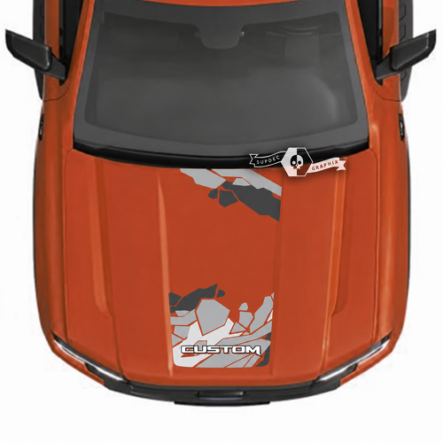 CUSTOM Open Center Camo Hood Patch Kit Capó Adhesivo de vinilo para Ford Ranger