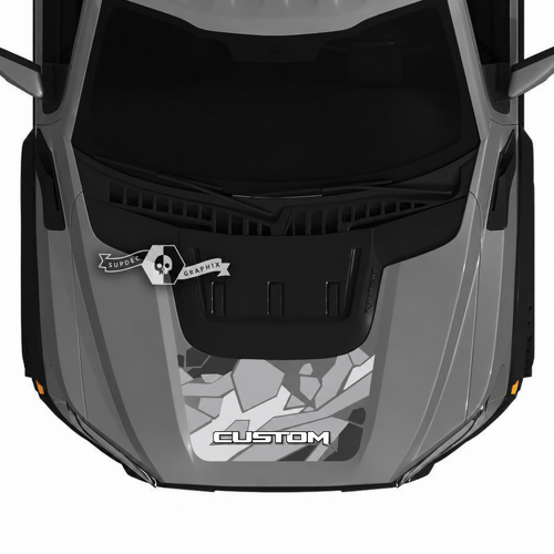 CUSTOM Gray Camo Hood Scoop Panel Capó Adhesivo de vinilo para Ford Ranger