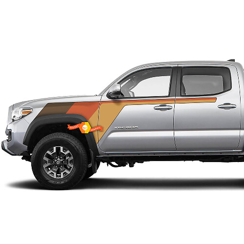 Pegatina de vinilo con rayas de estilo retro para guardabarros delantero para Toyota Tacoma