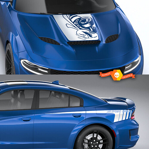 Juego de pegatinas adhesivas para Dodge Charger Super Bee Drag WIDEBODY
