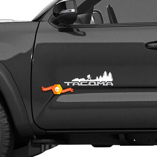 2 puertas laterales Toyota Tacoma Bigfoot Mountain se adapta al kit de calcomanías de vinilo TRD Pro Sport SR5
