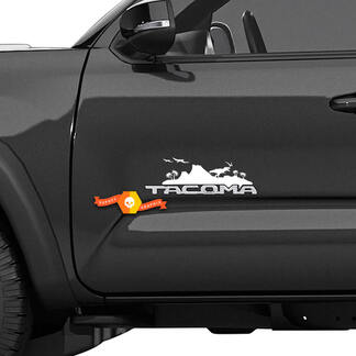 2 Toyota Tacoma puertas laterales T-Rex Volcano calcomanías al aire libre se adapta a pegatinas de vinilo TRD Pro Sport SR5
