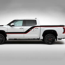 Par Toyota Tundra TRD Retro Vintage Doors Bed Stripe kit Se adapta a Toyota Tundra Calcomanías de vinilo Pegatinas 2 colores
 3
