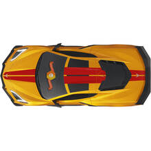 Kit de Chevrolet Corvette C8 Stingray Eray Z06 modelos Capó Techo Rayas traseras Corvette Calcomanía de longitud completa Rayas
 2