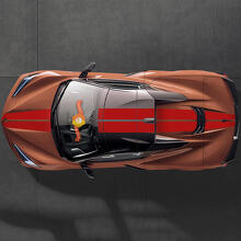 Pegatinas adhesivas dobles en forma de franjas para capó, techo y parte trasera 2 para modelos Chevrolet Corvette C8 Stingray Eray Z06 2