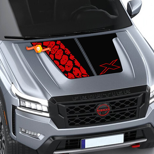 Hood NISSAN Frontier Tire Track X Logo Vinilo Pegatinas Calcomanías 4x4 Gráficos Nismo 2 Colores
