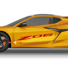 Par de pegatinas de vinilo con logotipo de Chevrolet Corvette Racing para puertas laterales Z06
 2