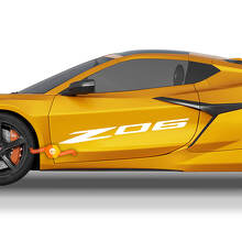 Par de pegatinas de vinilo con logotipo de Chevrolet Corvette Racing para puertas laterales Z06
 3
