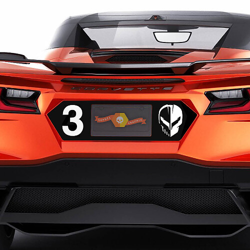 Chevrolet Corvette C8 Placa trasera Blackout Z06 Vinilo adhesivo adhesivo 2 colores
