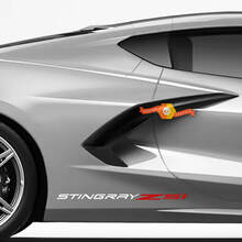 Par Chevrolet Corvette C8 Stingray Z51 Edition Racing guardabarros trasero pegatina de vinilo lateral 2 colores
 2