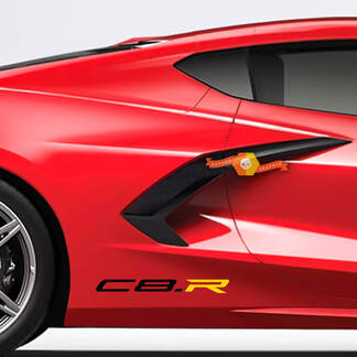 Par Chevrolet Corvette Z51 C8.R edición Racing guardabarros trasero pegatina de vinilo lateral 2 colores
 1