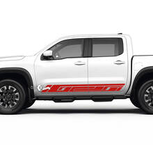 Kit de 2 pegatinas de vinilo a rayas para Nissan Frontier, panel basculante lateral
 2