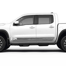Kit de pegatinas de vinilo a rayas Nissan Frontier con mapa topográfico lateral del panel basculante de calcomanías de 2 Nissan
 2