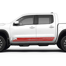 Kit de pegatinas de vinilo a rayas Nissan Frontier con mapa topográfico lateral del panel basculante de calcomanías de 2 Nissan
 3