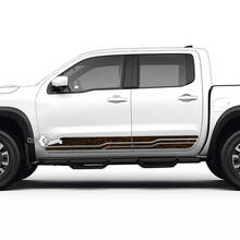 2 Nissan Calcomanía Panel basculante Mapa topográfico lateral Nissan Frontier Stripe Vinilo Pegatinas Kit 2 colores
 2