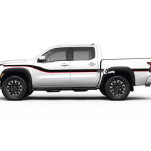 2 Nissan Calcomanía Delantera Guardabarros Puertas Cama Guardabarros Trasero Logo Línea Recortar Lado Vintage Nissan Frontier Stripe Vinilo Pegatinas Kit
 3