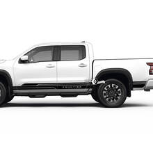 2 Nissan Calcomanía Panel basculante Logotipo de la cama Mapa topográfico lateral Nissan Frontier Stripe Kit de pegatinas de vinilo
 2