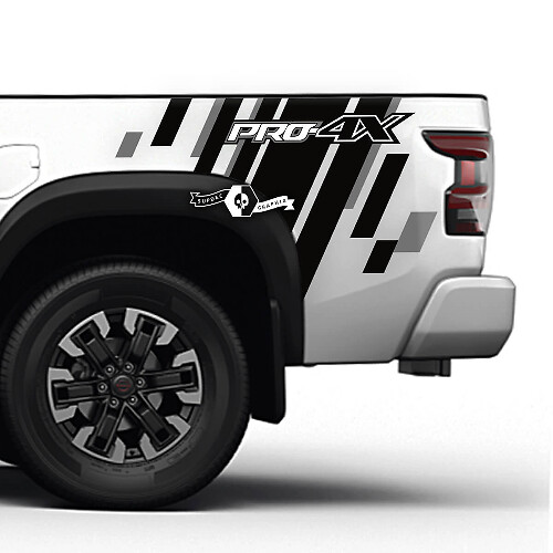 Kit de calcomanías de vinilo de franjas laterales PRO-4X para Nissan Frontier