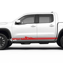 Kit de pegatinas de vinilo con franjas laterales estilo montaña para Nissan Frontier_2
