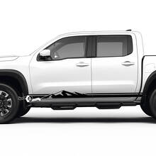 Kit de pegatinas de vinilo con franjas laterales estilo montaña para Nissan Frontier_3