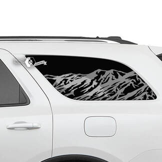 Par de pegatinas de vinilo con calcomanías de montañas para ventana trasera lateral de Dodge Durango
