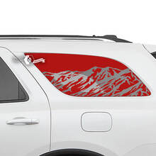 Par de pegatinas de vinilo con calcomanías de montañas para ventana trasera lateral de Dodge Durango
 2