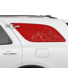 Par de pegatinas de vinilo con contorno de montañas para ventana trasera lateral de Dodge Durango
 2