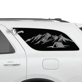 Par de pegatinas de vinilo para ventana trasera lateral de Dodge Durango, calcomanías de cabaña de montañas

