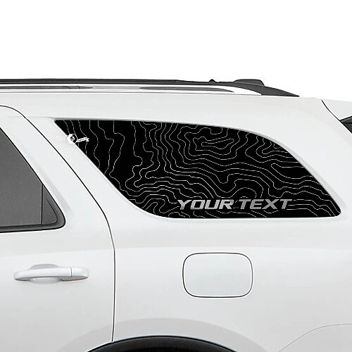 Pegatinas de vinilo para ventana lateral trasera en par con mapa topográfico para Dodge Durango