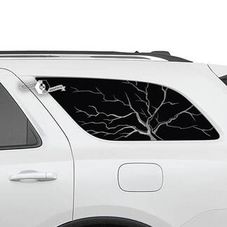 2 pegatinas de vinilo con contorno de árbol de ventana trasera lateral de Dodge Durango
