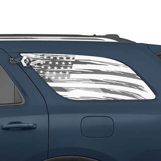 2 pegatinas de vinilo con bandera de EE. UU. para ventana trasera lateral de Dodge Durango
 1