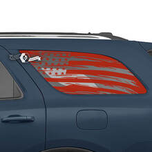 2 pegatinas de vinilo con bandera de EE. UU. para ventana trasera lateral de Dodge Durango
 3