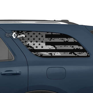 Par de pegatinas de vinilo con bandera de EE. UU. para ventana trasera lateral de Dodge Durango

