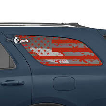 Par de pegatinas de vinilo con bandera de EE. UU. para ventana trasera lateral de Dodge Durango
 2