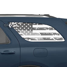 Par de pegatinas de vinilo con bandera de EE. UU. para ventana trasera lateral de Dodge Durango
 3