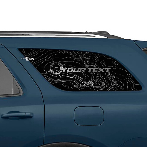 Kit de Calcomanías de Vinilo para Ventana Lateral Trasera y Mapa Topográfico para Dodge Durango