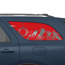 Kit de Vinilos para Ventanas Laterales Traseras Estilo Montañas para Dodge Durango_3