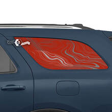Par de pegatinas de vinilo con mapa topográfico para ventana trasera lateral de Dodge Durango
 3