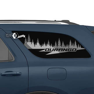 Par de pegatinas de vinilo con el logotipo del bosque de la ventana trasera lateral de Dodge Durango
 1