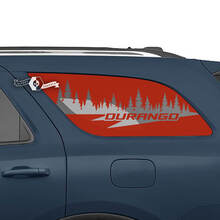 Par de pegatinas de vinilo con el logotipo del bosque de la ventana trasera lateral de Dodge Durango
 2