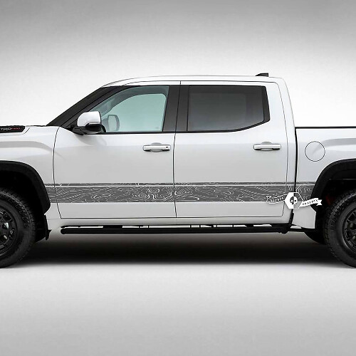 Kit de Vinilo con Rayas Laterales de Mapa Topográfico para Toyota Tundra