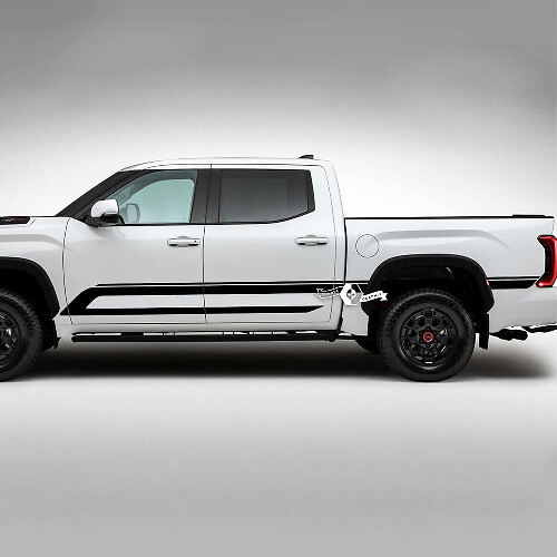 Par Toyota Tundra Vintage Retro Puertas Cama Lado Trasero Guardabarros Trim Dual Stripes Vinilo Pegatinas Calcomanía
