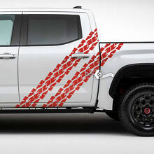 Par Toyota Tundra Vintage Doors Side Dual Stripes Mapa Topográfico Pegatinas de Vinilo Calcomanía
 3