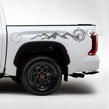 Par Toyota Tundra Bed Side Rear Fender Mountains Compass Side Stripes Vinilo Pegatinas Calcomanía
 2