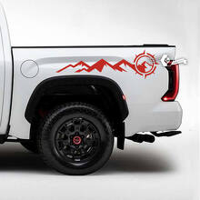 Pegatina de vinilo lateral trasera Mountain Compass para Toyota Tundra_3