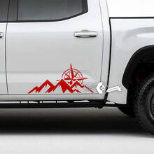 Par Toyota Tundra Door Mountains Compass Side Stripes Vinilo Pegatinas Calcomanía
 2