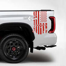 Juego de vinilos para el lateral de la cama con bandera de EE. UU. envejecida para Toyota Tundra_3